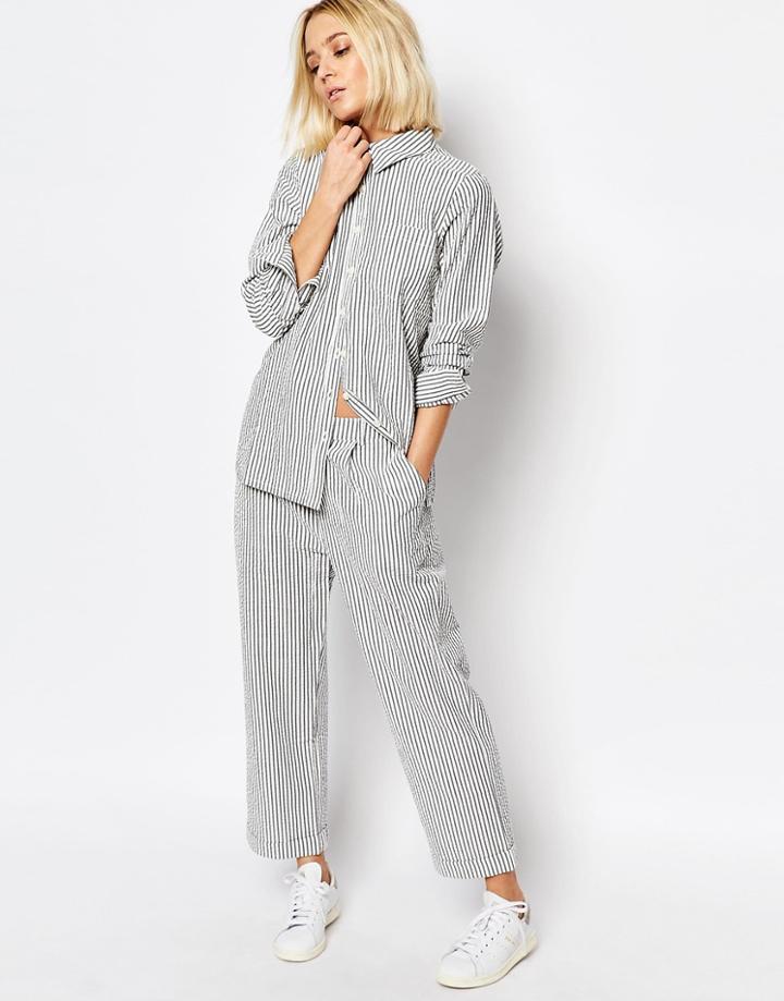 Adpt Striped Seersucker Pants Co-ord - Multi