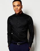 New Look Long Sleeved Shirt In Skinny Fit - Black