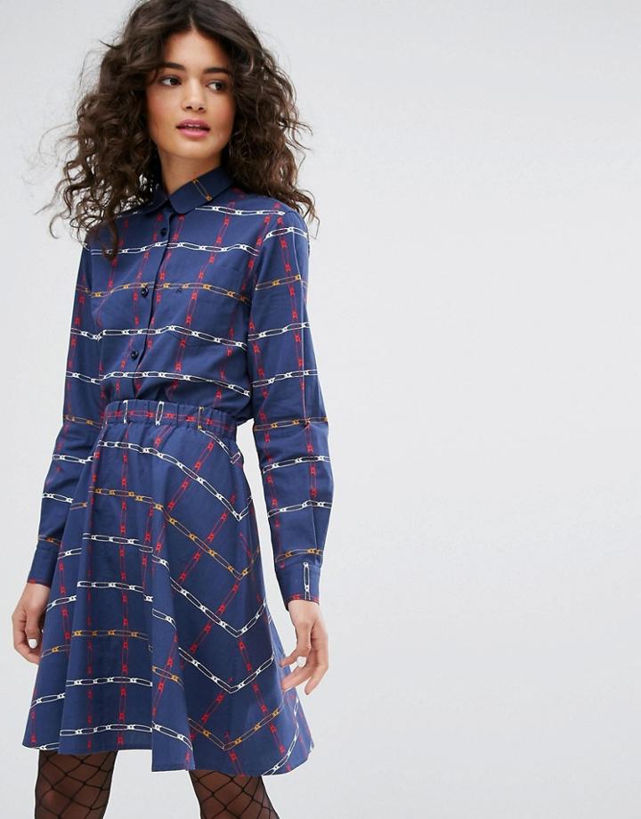 Sonia By Sonia Rykiel Safety Pin Printed Poplin Dress - Blue