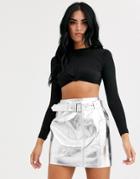 Asos Design Crop Top With Knot Detail In Black