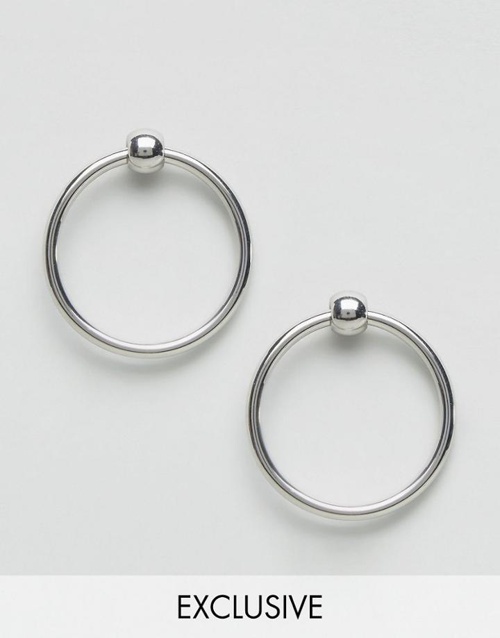 Monki Minimal Stud Hoops - Silver