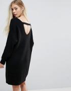 New Look Back Detail Sweater Dress - Black
