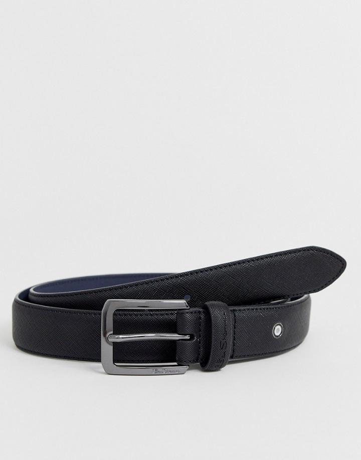 Ben Sherman Belt In Black Saffiano - Black