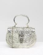 Park Lane Metal Grab Bag With Optional Strap - Silver