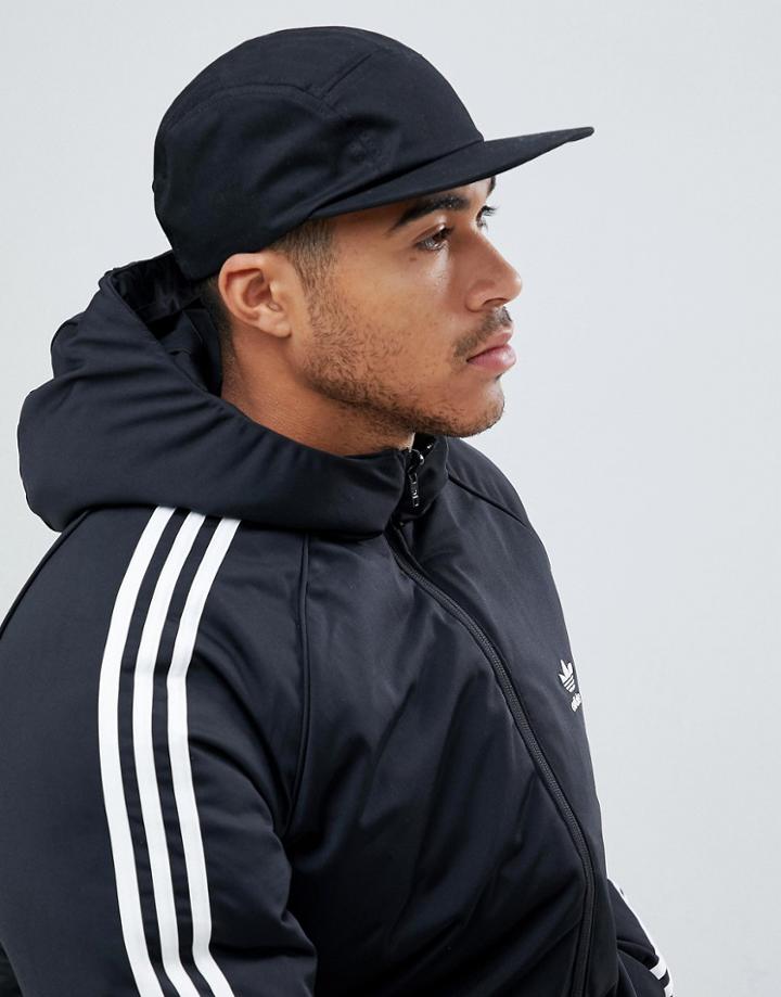 Asos Design 5 Panel Cap In Black