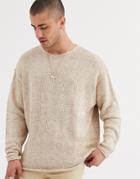 Asos Design Oversized Sweater In Beige
