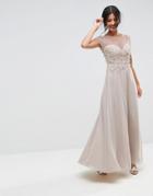 Asos Floral Applique 3d Embellished Maxi Dress - Multi
