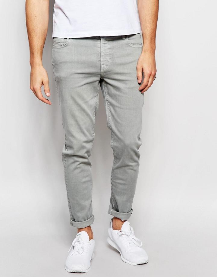 Hoxton Denim Washed Gray Skinny Jean - Gray