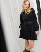 & Other Stories Corduroy Belted Mini Dress In Black