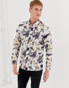 Selected Homme Regular Fit Shirt With All Over Print - Navy
