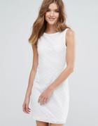 Lavand Sleeveless Shift Dress With Pocket Detail - White
