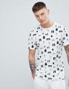 Pull & Bear All-over Star Wars Print T-shirt In Black And White - Multi