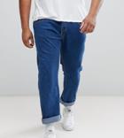 Liquor N Poker Plus Mid Blue Abrasions Ankle Grazer Slim Jeans - Blue