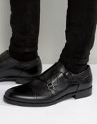 Hugo By Hugo Boss Tempt Toe Cap Monk Shoes - Black
