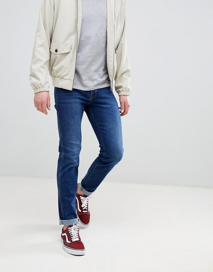 Dr Denim Snap Shaded Dark Blue Skinny Jean - Blue