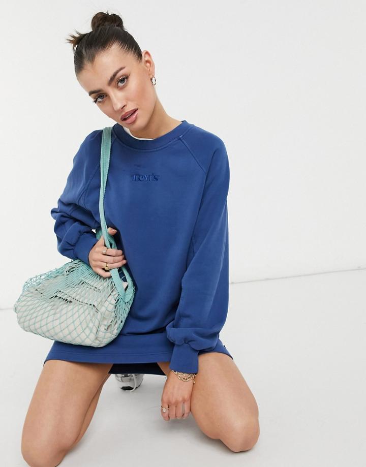 Levi's Sweatshirt Dress In Navy