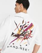 Asos Design Oversized T-shirt With Kandinsky Print In White