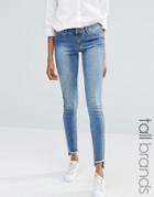 Noisy May Tall Eve Raw Hem Slim Jean - Blue