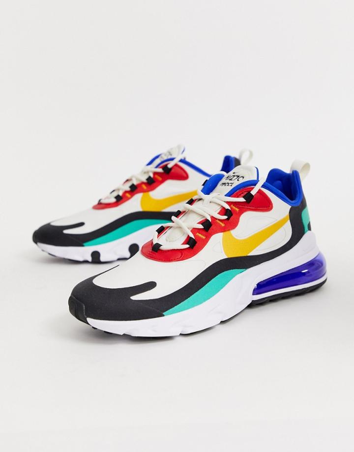 Nike Air Max 270 React Bauhaus Sneakers In White-black