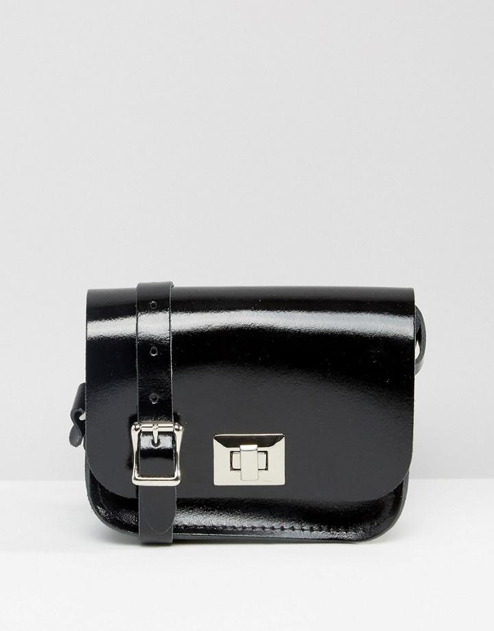 The Leather Satchel Company Mini Pixie Cross Body Bag - Patent Black