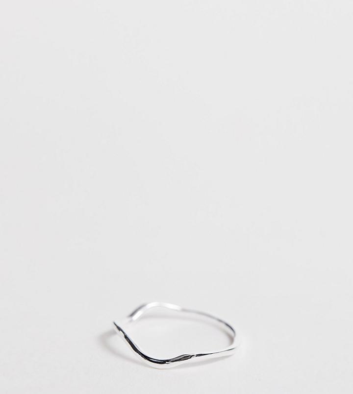 Asos Design Curve Sterling Silver Ring In Wiggle Design