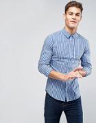 Asos Super Skinny Gingham Check Shirt - Blue
