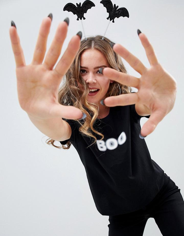 Asos Design Halloween Boo T-shirt - Black