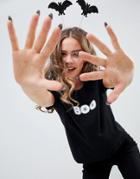 Asos Design Halloween Boo T-shirt - Black