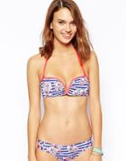 Piha Papeete V Wire Bandeau Bikini Top - Blue