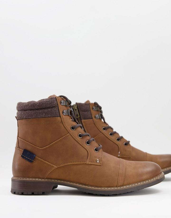 River Island Boots With Zipper In Brown