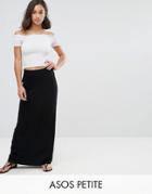 Asos Petite Jersey Maxi Skirt With Pockets - Black