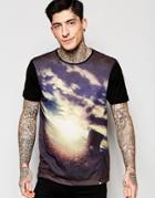 Pretty Green T-shirt With Heaton Park Sunset Print - Black