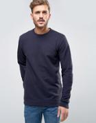 Only & Sons Waffle Sweatshirt In Navy - Navy