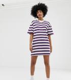 Collusion Mini T-shirt Dress In Stripe-multi