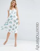 Asos Maternity Kate Lace Midi Dress In Mini Bouquet Floral - Multi