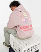 Crooked Tongues Hoodie With Buzzing About Bee Print In Purple