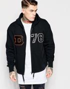 Diesel Zipthru Hoodie S-lee-gr Applique D78 In Black - Black