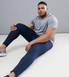 Asos 4505 Plus Skinny Training Joggers With Zip Cuff In Navy - Navy