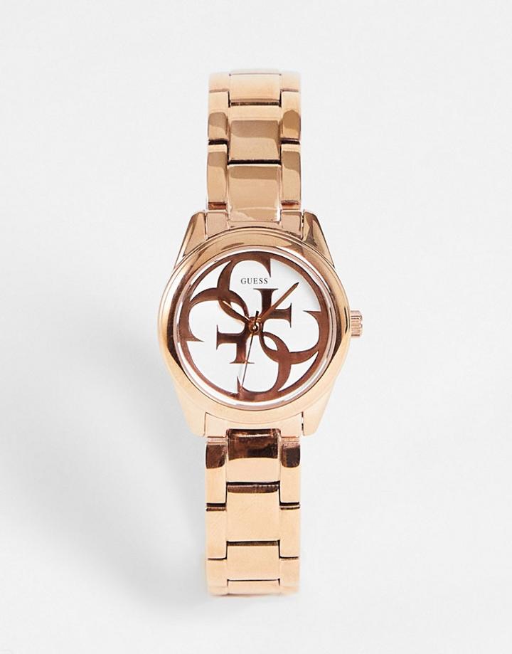Guess Micro G Twist Watch In Rose Gold