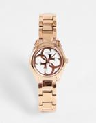 Guess Micro G Twist Watch In Rose Gold