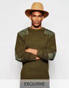 Reclaimed Vintage Military Sweater - Green
