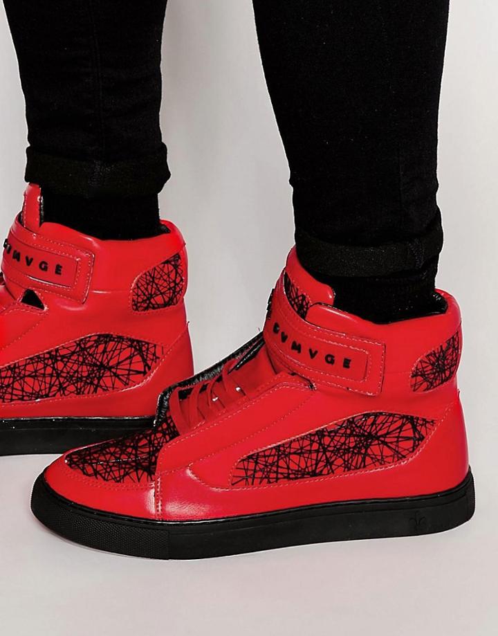 Criminal Damage Atlantis High Top Trainers - Red