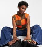 Collusion Knit Tank Top In Checkerboard Print Jacquard-multi
