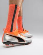 Puma Soccer One 2 Leather Firm Ground Boots In Silver - Silver