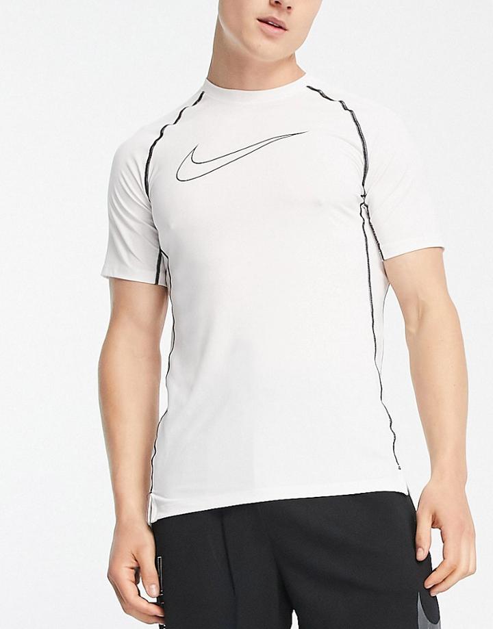 Nike Training Dri-fit Slim Fit Compression T-shirt In White