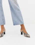 Office Mischief Snake Effect Slingback Heeled Shoes - Multi