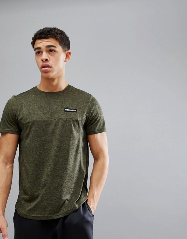 Ellesse Sport T-shirt With Mesh Panels In Olive - Green