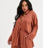 Native Youth Plus Longline Relaxed Shirt Two-piece-orange