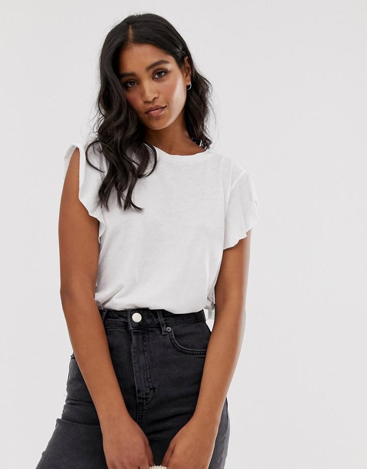 Allsaints Darno Waterfall Sleeve T-shirt - White