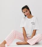 Asos Design Petite Mix & Match Stripe Pyjama Pants In 100% Modal - Pink